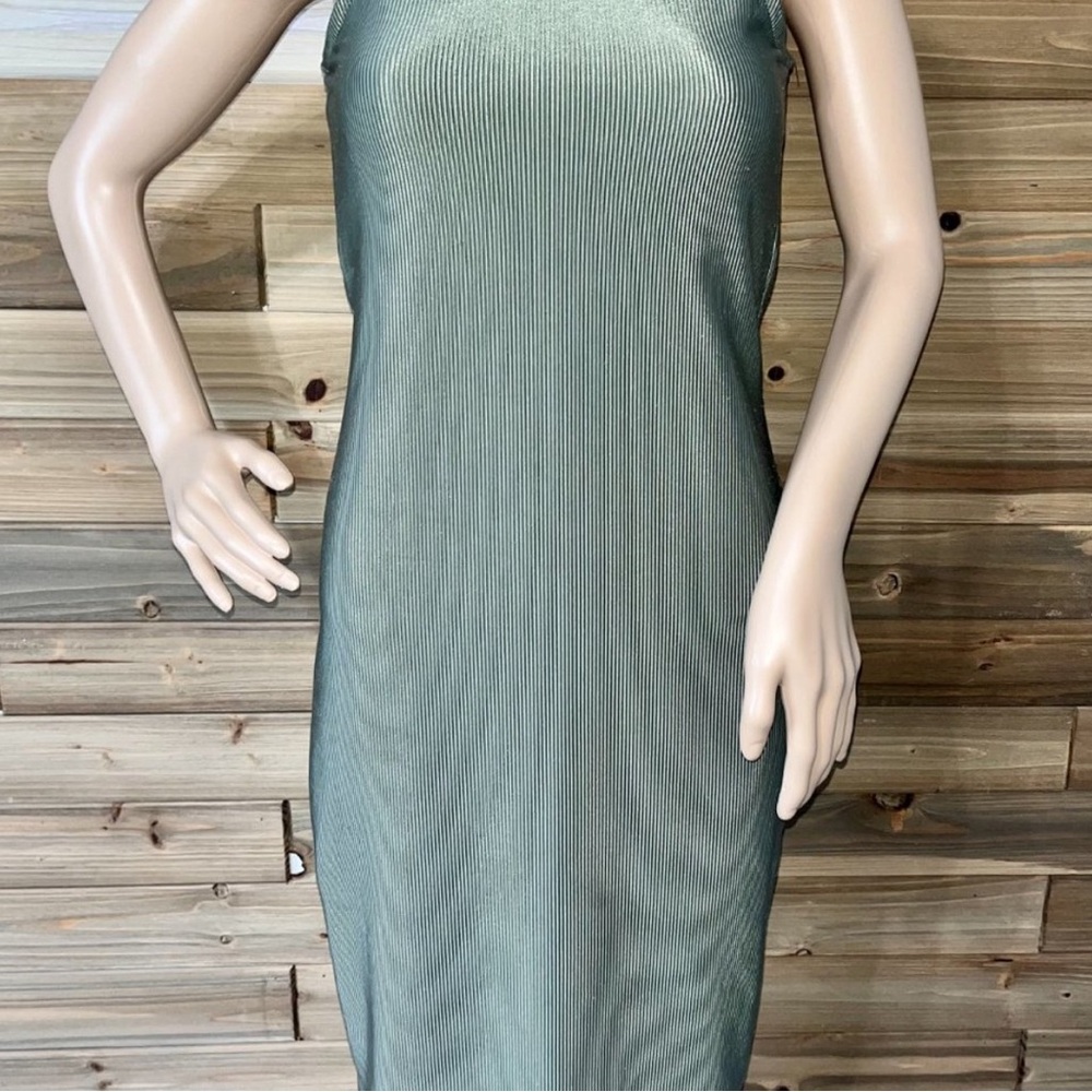 Hearts and Hips ribbed knit green dress